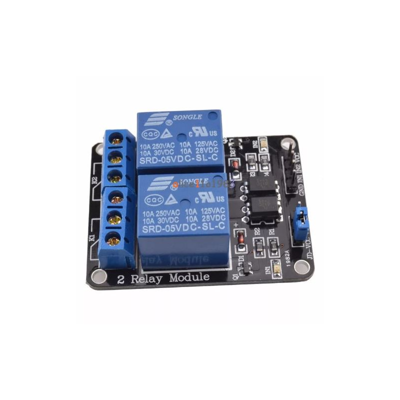 Modulo de relay 2 canales optoacoplado 5V Arduino AVR PIC