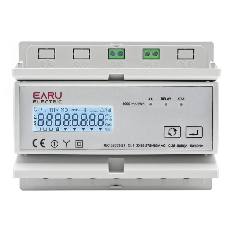 Medidor de energia Modbus Trifasico 480V 50A