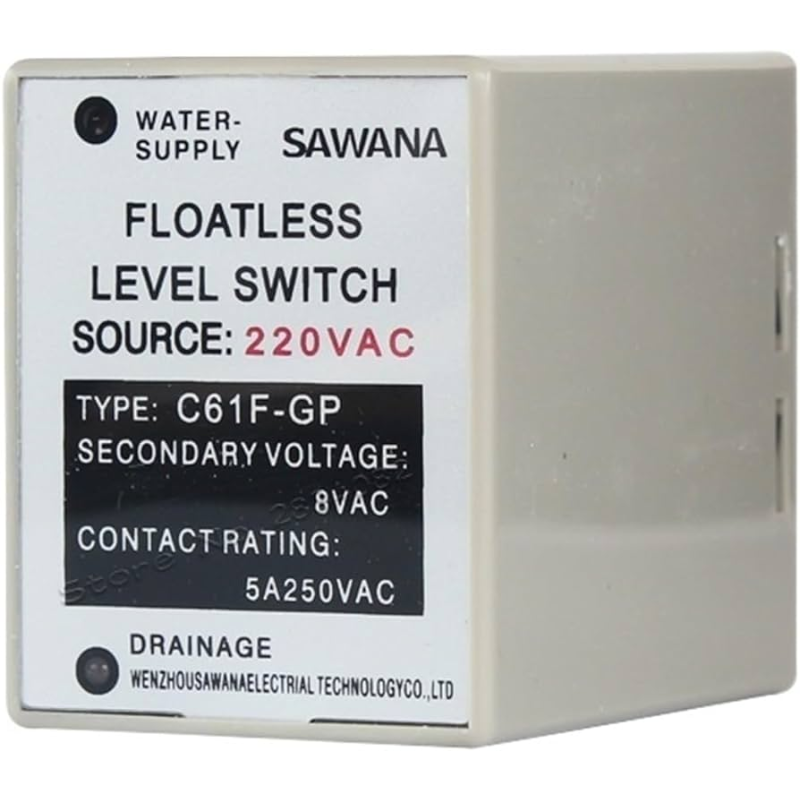 Controlador de nivel de agua/interruptor de nivel sin flotador 110VAC 50/60Hz capacidad 5A/250 V