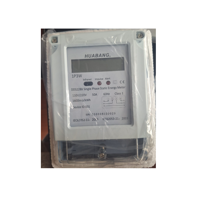 Medidor De Energia Modbus Rtu monofásico 3 hilos Riel Din 110v/220v 50A LCD