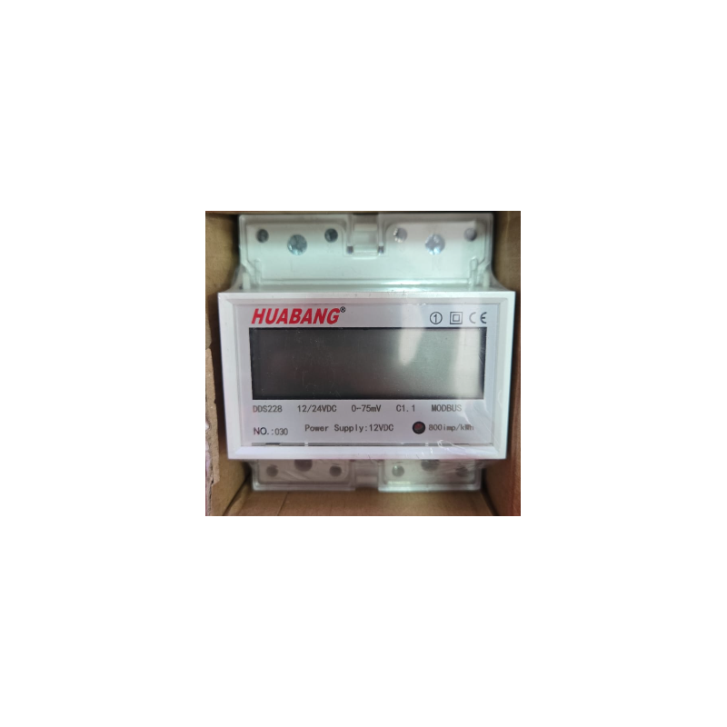 Medidor Energia DC 12v 24v Modbus Rtu Riel Din Lcd 80A